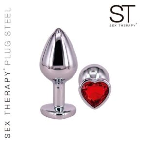 Plug Large Stell Perla Corazon Rojo