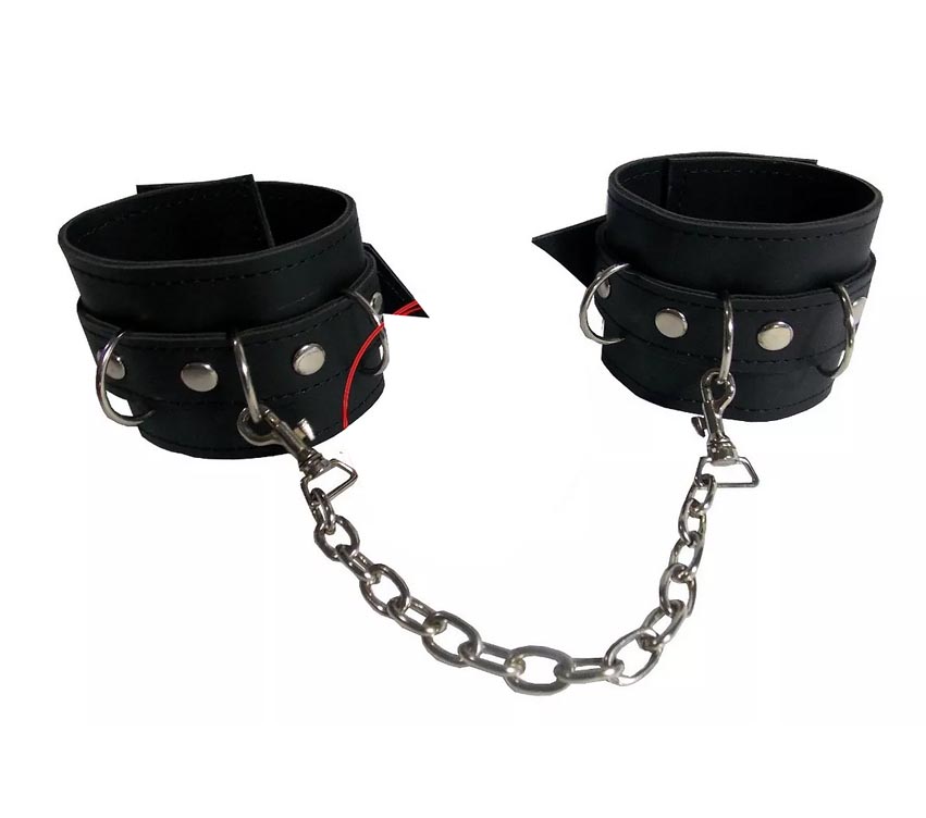 Esposas Negra con cadena reforzada y mosquetones
