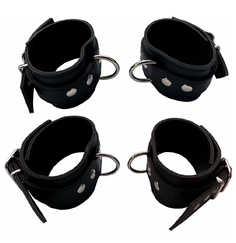 Kit Bondage Fetish Arnés Premium de Cuero Vegano y cinta con pasadores para cama - Image 4