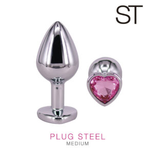 Plug Perla Corazon Rosado Mediano