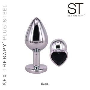 Plug Small Perla Corazon Negro